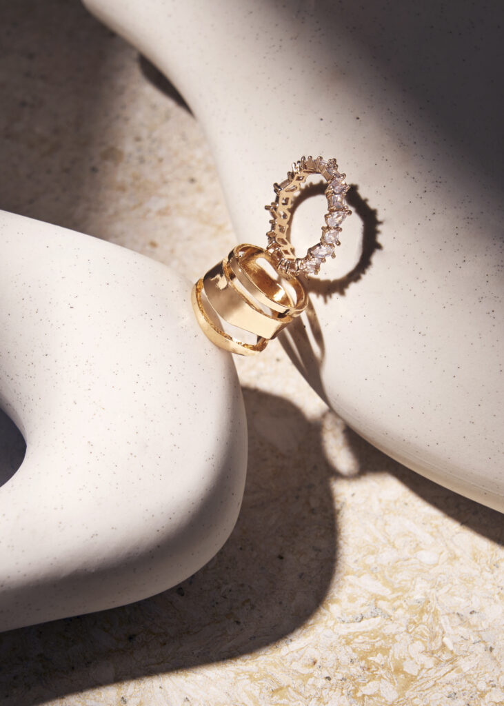 Editorial style jewellery images. Still Life Shoot. Scandi aesthetic. All credits to Charlie Goodge Photography