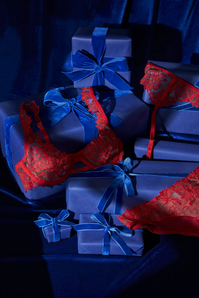 Bluebella, Lingerie, Charlie Goodge Photography, Christmas Campaign, Velvet, Luxury, Product Photography, London Photographer, Presents, Gifting